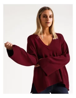 Discount π Basque V-Neck Knit Jumper Berry Red π 12 Discount π Basque V-Neck Knit Jumper Berry Red π -Jumpsuits Store unnamed file 1039