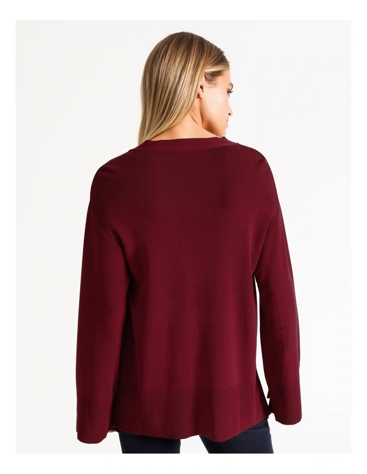 Discount π Basque V-Neck Knit Jumper Berry Red π 7 Discount π Basque V-Neck Knit Jumper Berry Red π - Image 7