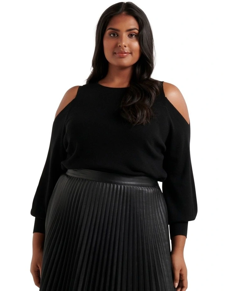 Deals π Forever New Curve Britton Cold Shoulder Knit Jumper Black β 1 Deals π Forever New Curve Britton Cold Shoulder Knit Jumper Black β