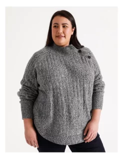 Flash Sale π Regatta Variegated Raglan Button Jumper In Rib Grey π