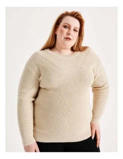 Discount ⌛ Basque Pointelle Stitch Knit Jumper In Irish Cream ✨ -Jumpsuits Store unnamed file 1093