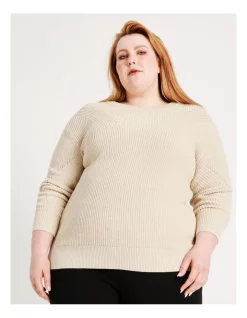 Discount ⌛ Basque Pointelle Stitch Knit Jumper In Irish Cream ✨ -Jumpsuits Store unnamed file 1095