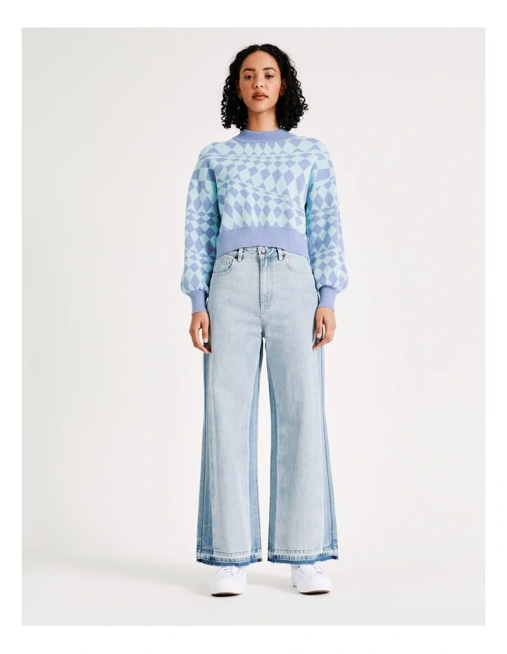 Cheapest π Miss Shop Warped Check Jumper In Lilac/Mint β 2 Cheapest π Miss Shop Warped Check Jumper In Lilac/Mint β - Image 2
