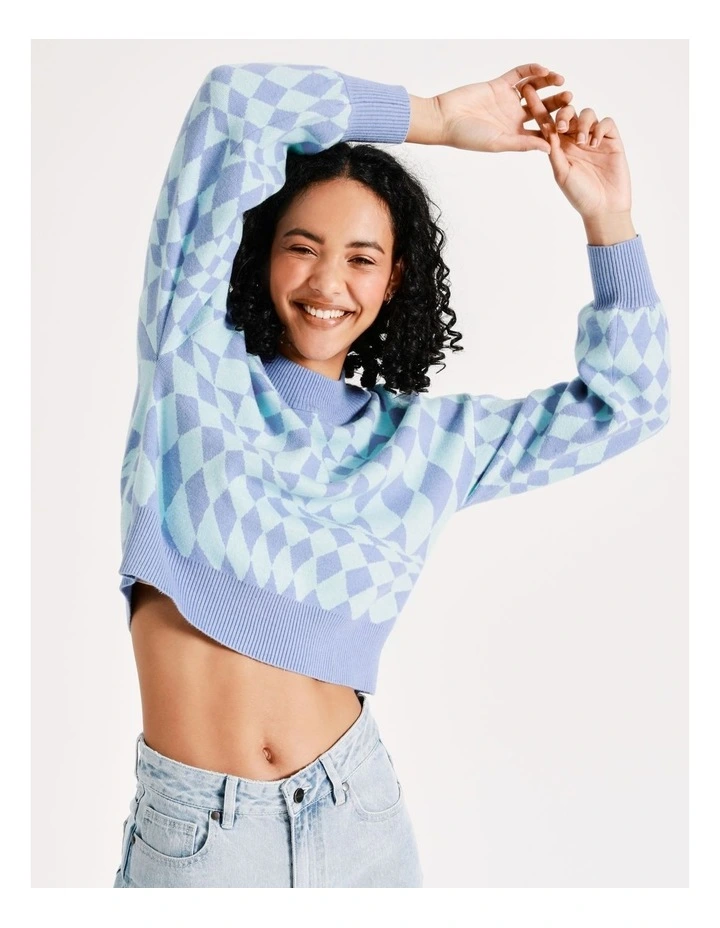 Cheapest π Miss Shop Warped Check Jumper In Lilac/Mint β 4 Cheapest π Miss Shop Warped Check Jumper In Lilac/Mint β - Image 4