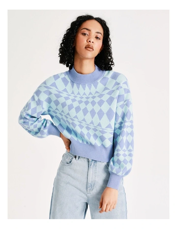 Cheapest π Miss Shop Warped Check Jumper In Lilac/Mint β 5 Cheapest π Miss Shop Warped Check Jumper In Lilac/Mint β - Image 5