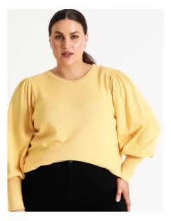 Budget π Piper Fine Gauge Puff Sleeve Jumper In Butter π 9 Budget π Piper Fine Gauge Puff Sleeve Jumper In Butter π -Jumpsuits Store unnamed file 1129