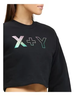 Brand new ✔️ X Y Active Oversized Cropped Sweater Black 🧨 -Jumpsuits Store unnamed file 1154