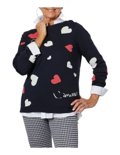 Wholesale π Gordon Smith Heart Cashmere Blend Knit Navy β