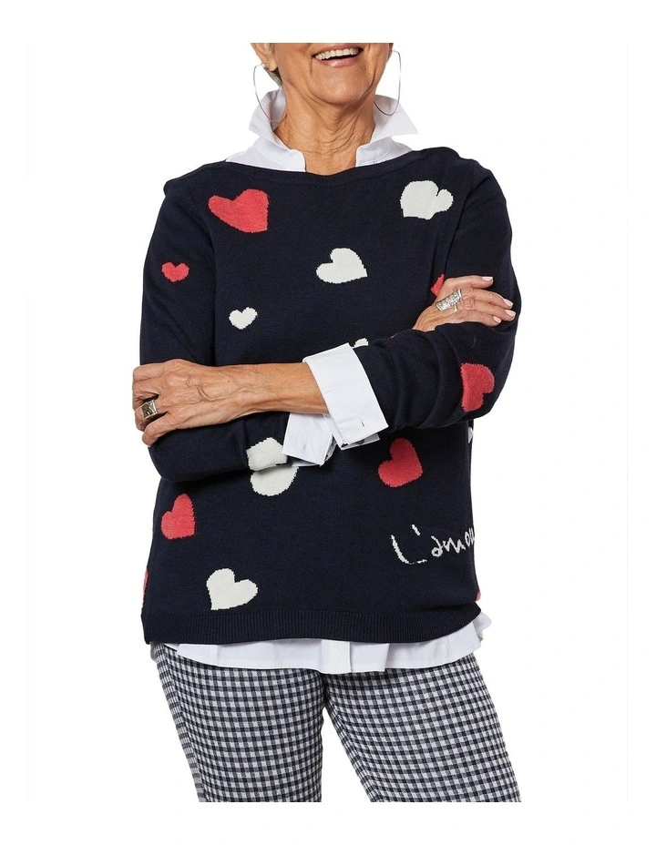 Wholesale π Gordon Smith Heart Cashmere Blend Knit Navy β 2 Wholesale π Gordon Smith Heart Cashmere Blend Knit Navy β - Image 2