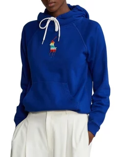 Outlet β¨ Polo Ralph Lauren Ombre Big Pony Fleece Hoodie In Blue π§¨