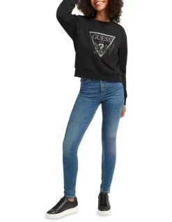 Deals 🛒 Guess Crew Neck Icon Sweatshirt Jet Black ⭐ -Jumpsuits Store unnamed file 120