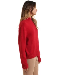 Budget 👍 Forever New Elena Stand Neck Essential Knit Jumper Red 🤩 -Jumpsuits Store unnamed file 1224