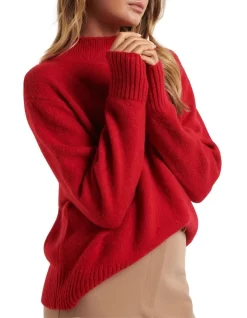Budget 👍 Forever New Elena Stand Neck Essential Knit Jumper Red 🤩 -Jumpsuits Store unnamed file 1225