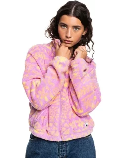 Outlet 👏 Quiksilver Polar Session Zip-Up Fleece Orchid Flower Tropical Trip ✨ -Jumpsuits Store unnamed file 1234