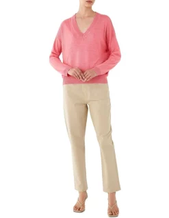 Cheap π Skin And Threads Linen Boxy V Neck In Pink β¨