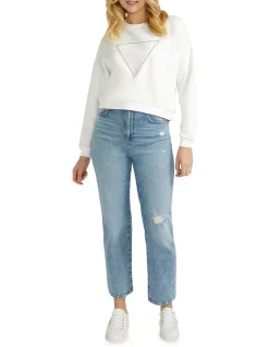 Brand new ⌛ Guess Rosatea Sweatshirt In White 🌟 -Jumpsuits Store unnamed file 1257