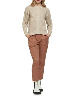 Promo π Oxford Scarlett Cotton Cable Knit Jumper Biscuit π