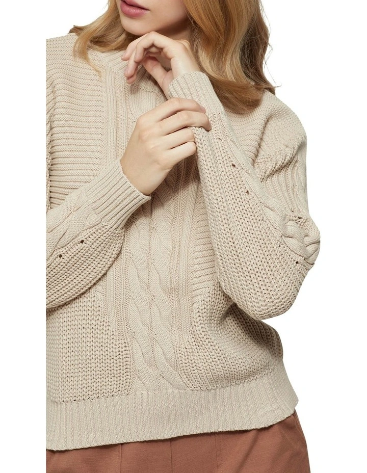 Promo π Oxford Scarlett Cotton Cable Knit Jumper Biscuit π 4 Promo π Oxford Scarlett Cotton Cable Knit Jumper Biscuit π - Image 4
