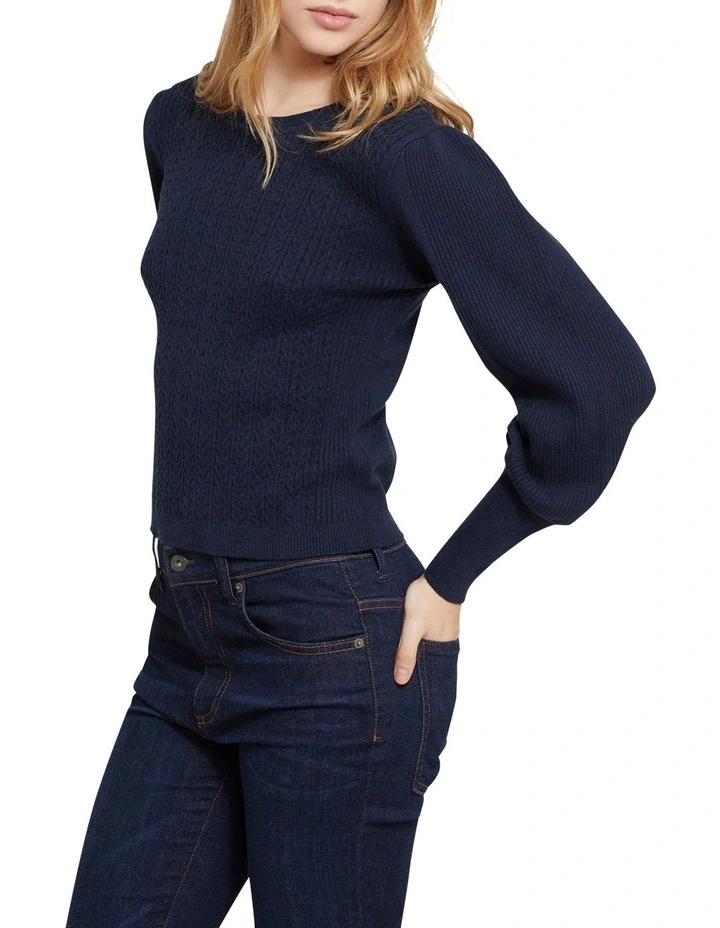 Discount ✔️ Oxford Kirstin Cable Knit Jumper Navy ✨ 2 Discount ✔️ Oxford Kirstin Cable Knit Jumper Navy ✨ - Image 2
