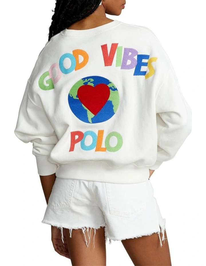 Deals π Polo Ralph Lauren Good Vibes Embroidered Fleece Sweatshirt In White β 2 Deals π Polo Ralph Lauren Good Vibes Embroidered Fleece Sweatshirt In White β - Image 2