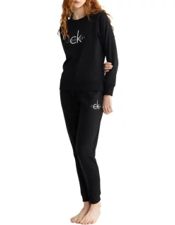 Cheap 💯 Calvin Klein Logo Lounge Refresh Long Sleeve Sweatshirt In Black 💯 -Jumpsuits Store unnamed file 130