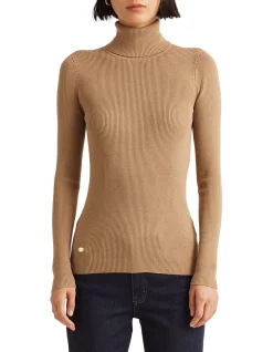 Hot Sale π― Lauren Ralph Lauren Ribbed Turtleneck Sweater Beige π