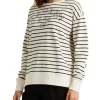 Best Pirce 🔔 Lauren Ralph Lauren Striped Logo French Terry Pullover In Cream 🔔