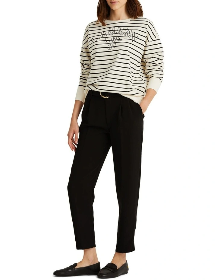 Best Pirce π Lauren Ralph Lauren Striped Logo French Terry Pullover In Cream π 3 Best Pirce π Lauren Ralph Lauren Striped Logo French Terry Pullover In Cream π - Image 3