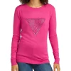 Cheapest 🎉 Guess Paulette Round Neck Long Sleeve Sweater Full Bloom Pink 😉