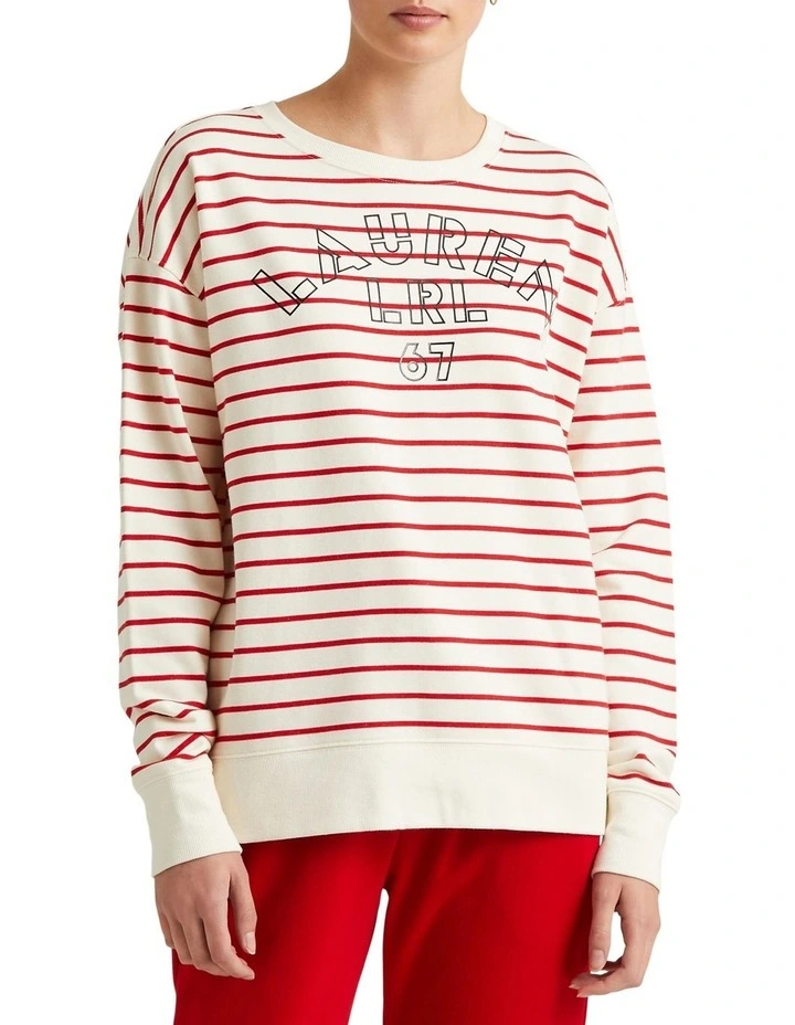 Promo π Lauren Ralph Lauren Striped Logo French Terry Pullover In Cream β 1 Promo π Lauren Ralph Lauren Striped Logo French Terry Pullover In Cream β
