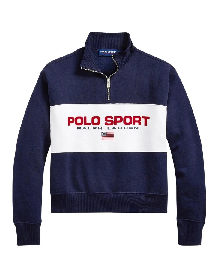 Buy π Polo Ralph Lauren Polo Sport Quarter-Zip Fleece Pullover In Navy Blue β€οΈ 4 Buy π Polo Ralph Lauren Polo Sport Quarter-Zip Fleece Pullover In Navy Blue β€οΈ - Image 4
