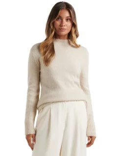 New 🛒 Forever New Raven Crew Neck Longline Knit Jumper Ivory 🌟