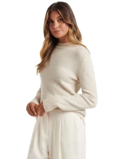 New 🛒 Forever New Raven Crew Neck Longline Knit Jumper Ivory 🌟 -Jumpsuits Store unnamed file 1400