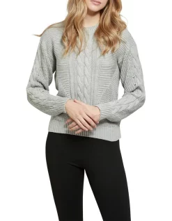 Cheap β€οΈ Oxford Scarlett Cotton Cable Knit Jumper Ice Grey π