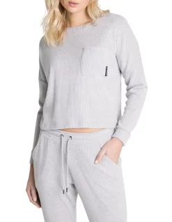 Best deal ๐ Rockwear Walk The Line Ribbed Pocket Crew In Grey ๐คฉ