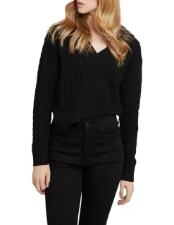 Coupon π Oxford Sonia Cable Knit Jumper Black π€©
