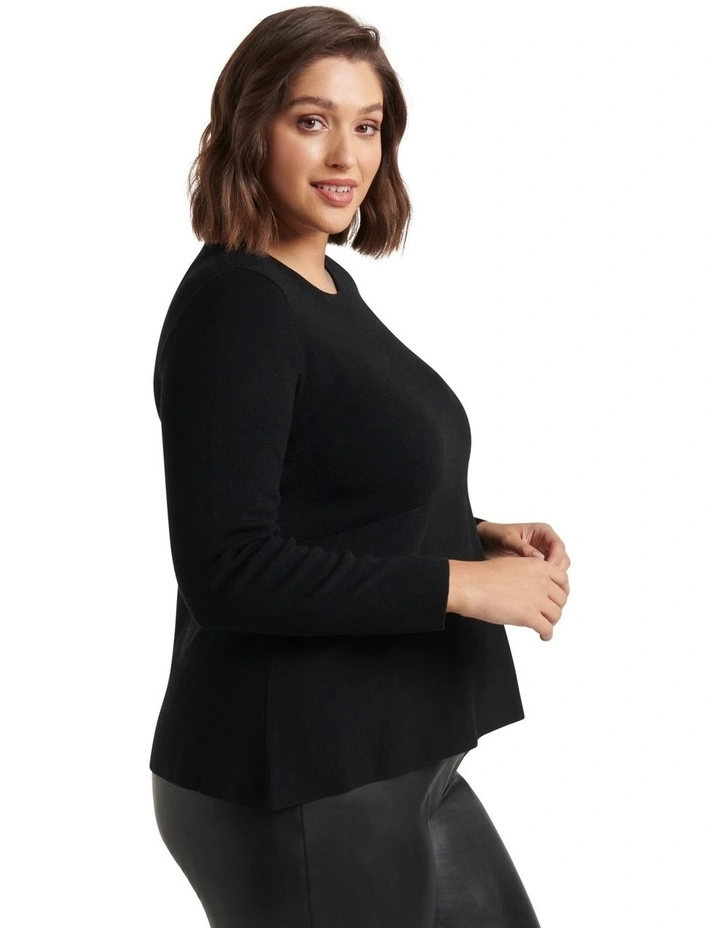 Buy π Forever New Curve Amelia Hanky Hem Knit Top Black π 3 Buy π Forever New Curve Amelia Hanky Hem Knit Top Black π - Image 3