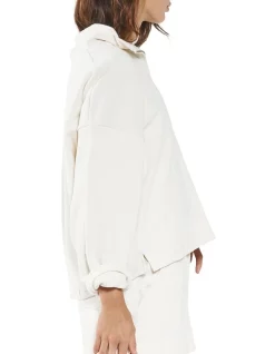 Budget 🎁 Thrills Deluxe 3/4 Zip Pullover In White 🎁 -Jumpsuits Store unnamed file 1464