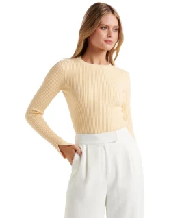 New ✨ Forever New Mya Crew Neck Knit Jumper In Yellow 👍