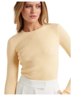 New ✨ Forever New Mya Crew Neck Knit Jumper In Yellow 👍 -Jumpsuits Store unnamed file 1471