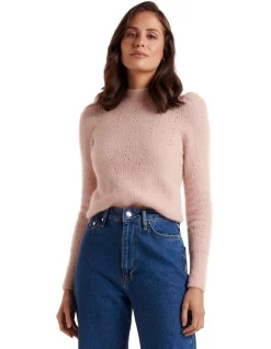 Promo 𧨠Forever New Lola Pointelle Knit Jumper Soft Pink β¨