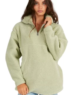 Best Sale ⭐ Billabong Keep Up Half Zip Jumper Green 🔥 -Jumpsuits Store unnamed file 1481