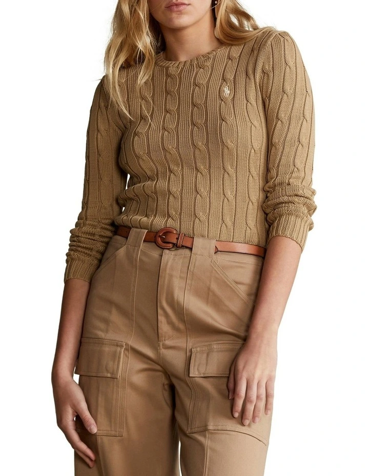 Buy 𧨠Polo Ralph Lauren Cable Knit Cotton Sweater In Brown π 1 Buy 𧨠Polo Ralph Lauren Cable Knit Cotton Sweater In Brown π