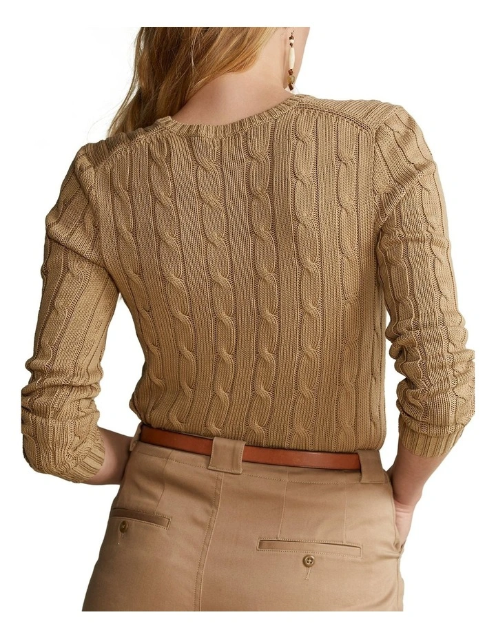 Buy 𧨠Polo Ralph Lauren Cable Knit Cotton Sweater In Brown π 2 Buy 𧨠Polo Ralph Lauren Cable Knit Cotton Sweater In Brown π - Image 2