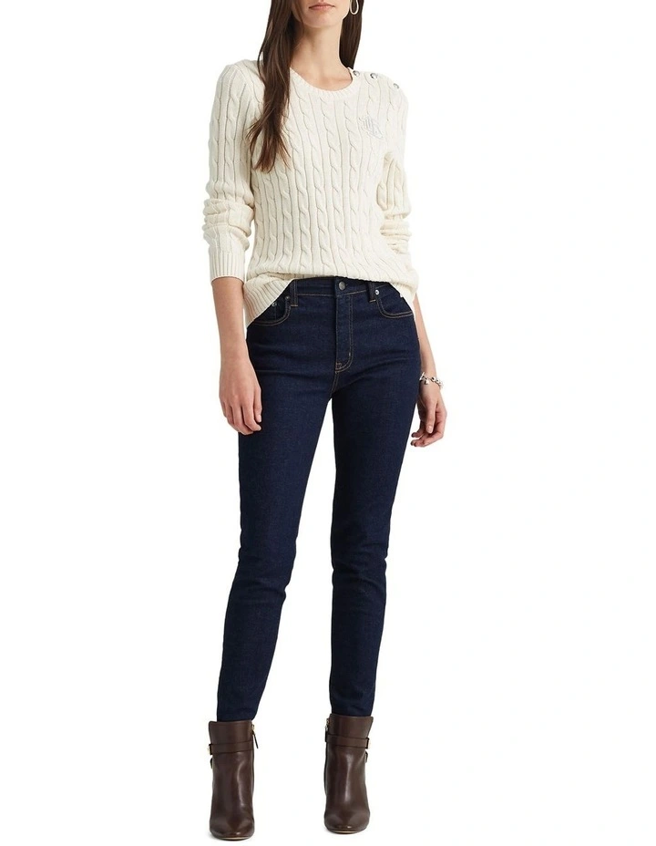 Buy π Lauren Ralph Lauren Button Trim Cable Knit Sweater Cream π 3 Buy π Lauren Ralph Lauren Button Trim Cable Knit Sweater Cream π - Image 3