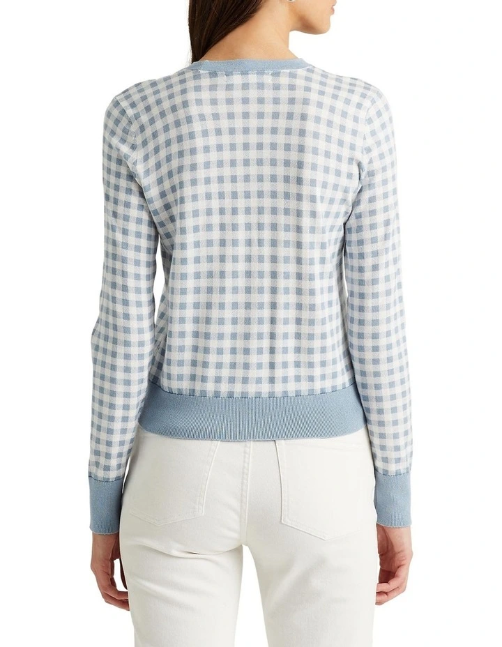 Top 10 ❤️ Lauren Ralph Lauren Gingham Cotton-Modal Sweater ⭐ 2 Top 10 ❤️ Lauren Ralph Lauren Gingham Cotton-Modal Sweater ⭐ - Image 2