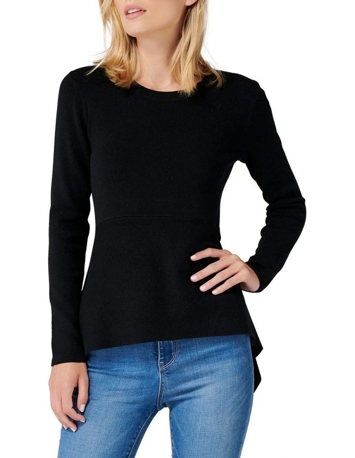 Hot Sale π Forever New Amelia Hanky Hem Knit Jumper Black β 1 Hot Sale π Forever New Amelia Hanky Hem Knit Jumper Black β