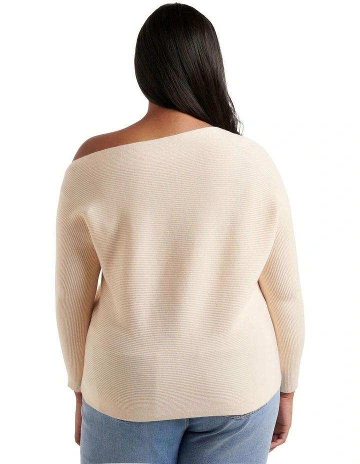 Best Sale π₯° Forever New Curve Ali Curve Tipped Shoulder Knit Top Almond Milk π 2 Best Sale π₯° Forever New Curve Ali Curve Tipped Shoulder Knit Top Almond Milk π - Image 2