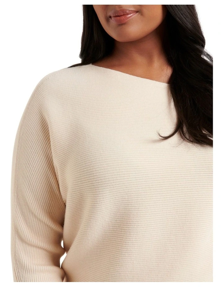 Best Sale π₯° Forever New Curve Ali Curve Tipped Shoulder Knit Top Almond Milk π 4 Best Sale π₯° Forever New Curve Ali Curve Tipped Shoulder Knit Top Almond Milk π - Image 4