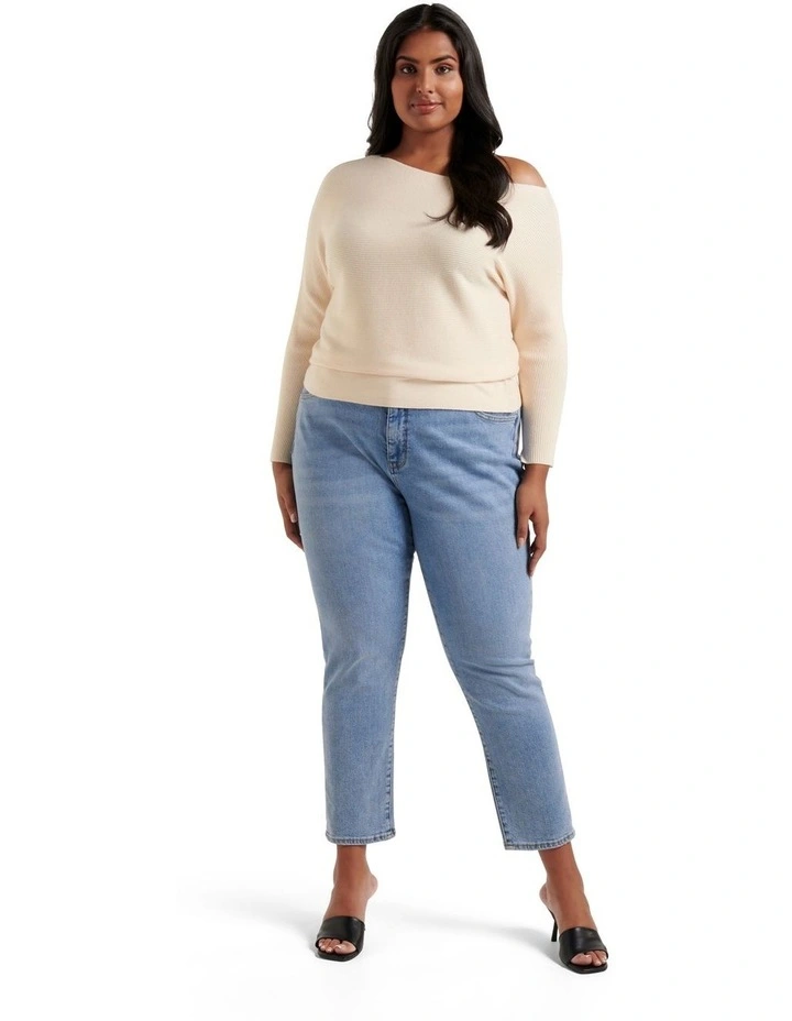 Best Sale π₯° Forever New Curve Ali Curve Tipped Shoulder Knit Top Almond Milk π 5 Best Sale π₯° Forever New Curve Ali Curve Tipped Shoulder Knit Top Almond Milk π - Image 5